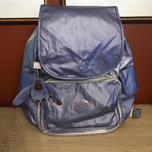 Kipling Lavender Metallic City Backpack new no tag